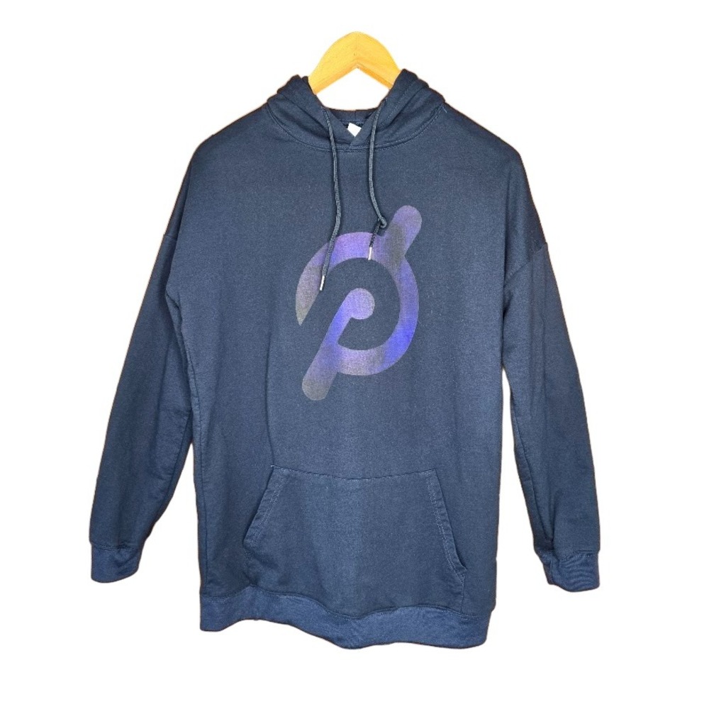 Peloton Navy Blue‎ Graphic Hoodie Iridescent Logo Women 2XL Athleisure Workout